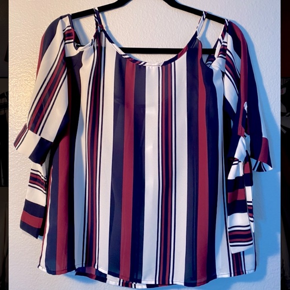 Red/White/Blue Striped A’gaci Blouse - Picture 2 of 3